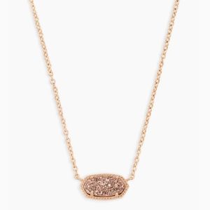 Kendra Scott Elisa Rose Gold Pendant Necklace In Rose Gold Drusy